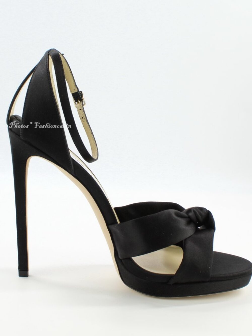 NEW JIMMY CHOO Rosie 120 Knotted Satin Sandals, Black, EUR 41 - Picture 7 of 16